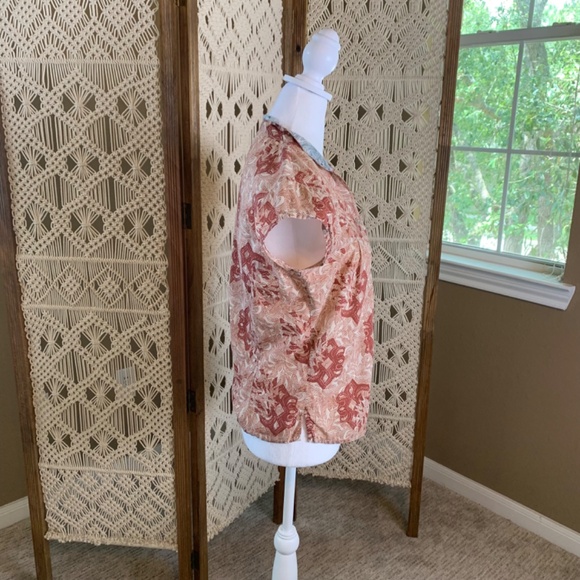 Y2K 100% cotton cap sleeve abstract pattern summer button down sz small Gramicci - Picture 6 of 12